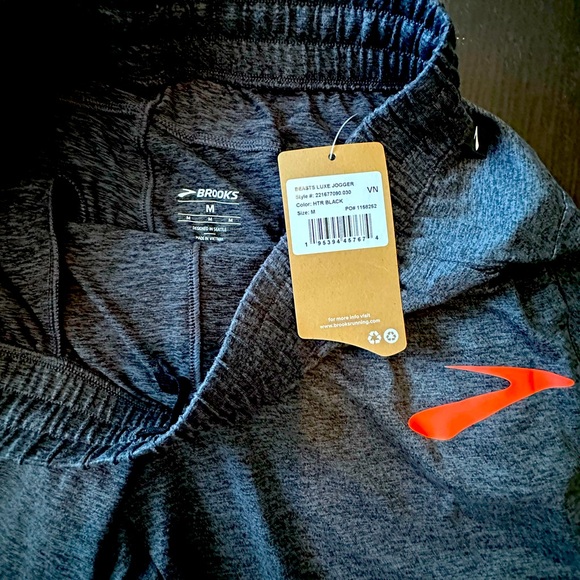 Brooks Charcoal Joggers with Vibrant Orange Accent - Picture 1 of 2